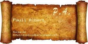 Pauli Albert névjegykártya