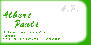 albert pauli business card